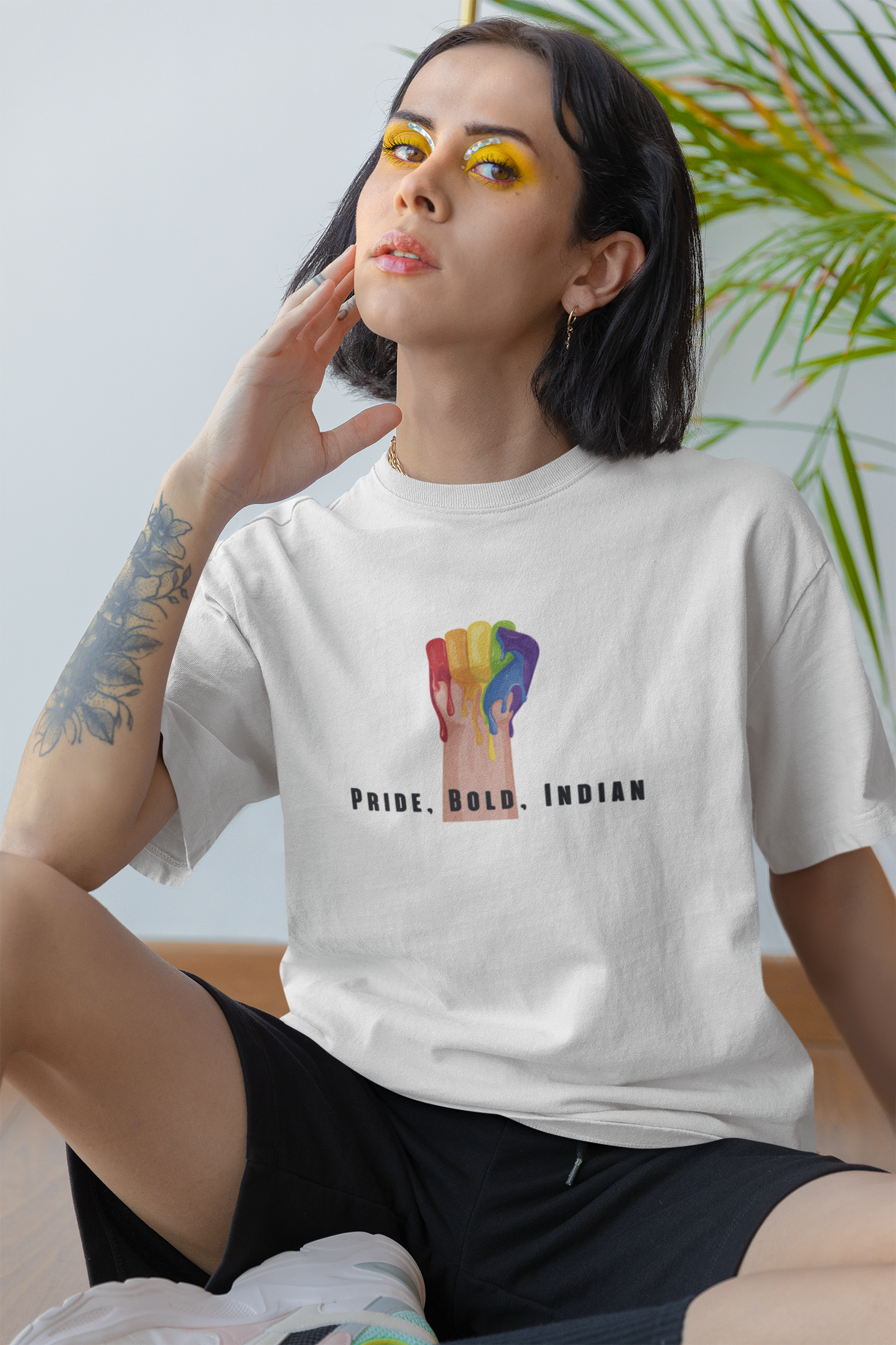 Pride, Bold, Indian LGBTQ+ Oversized T-Shirt - Unisex