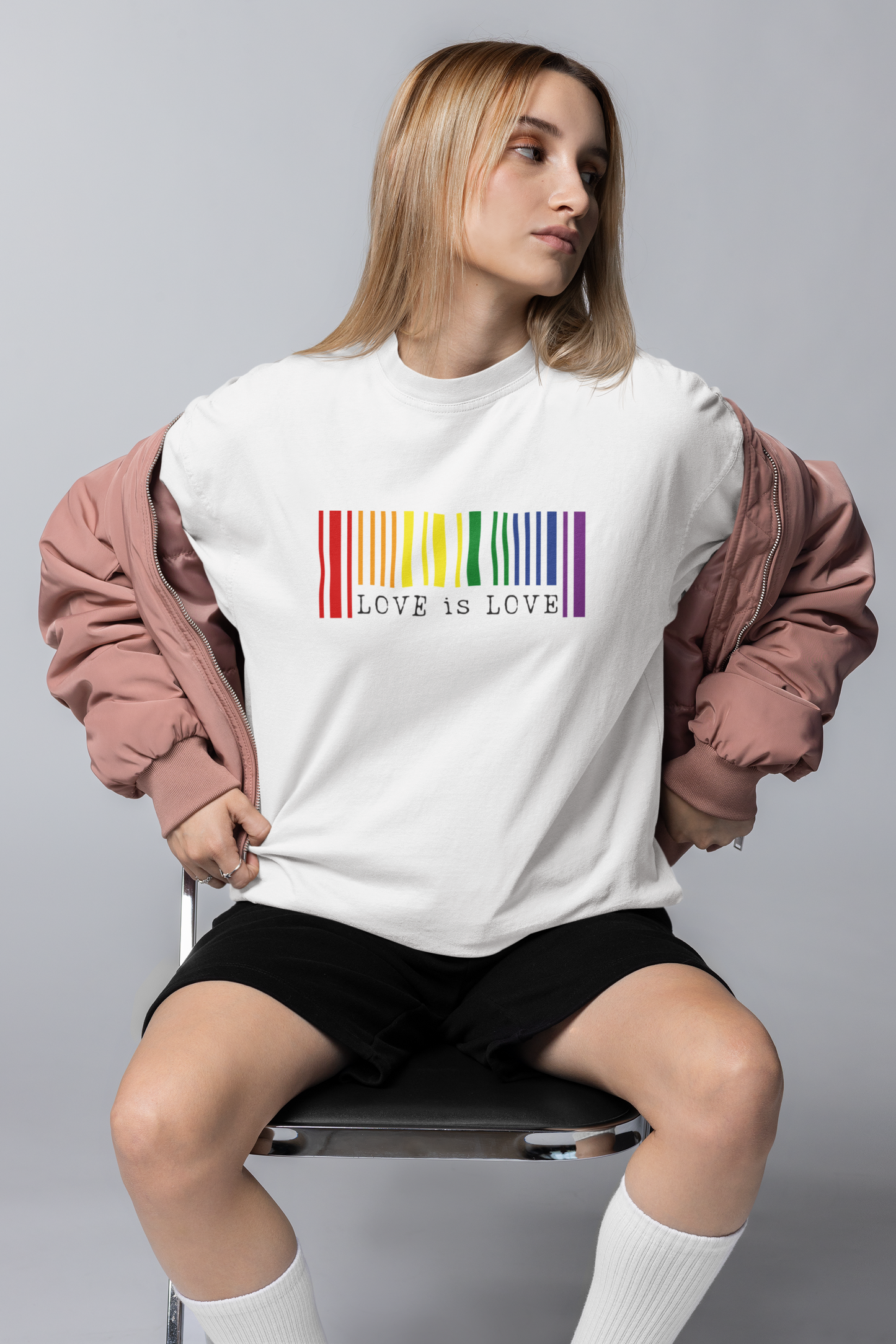 Love is Love Barcode LGBTQ+ Oversized T-Shirt - Unisex