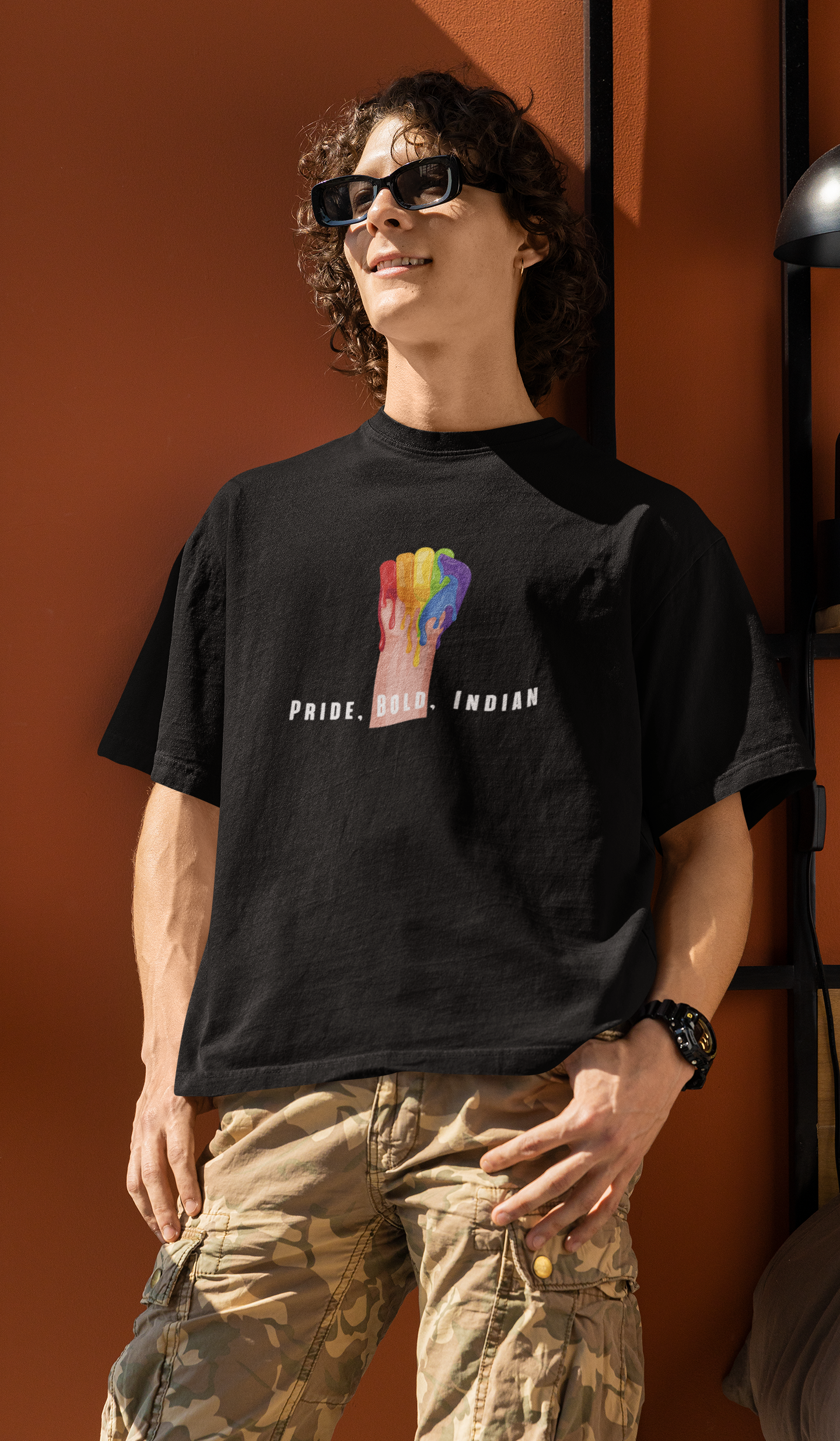Pride, Bold, Indian LGBTQ+ Oversized T-Shirt - Unisex