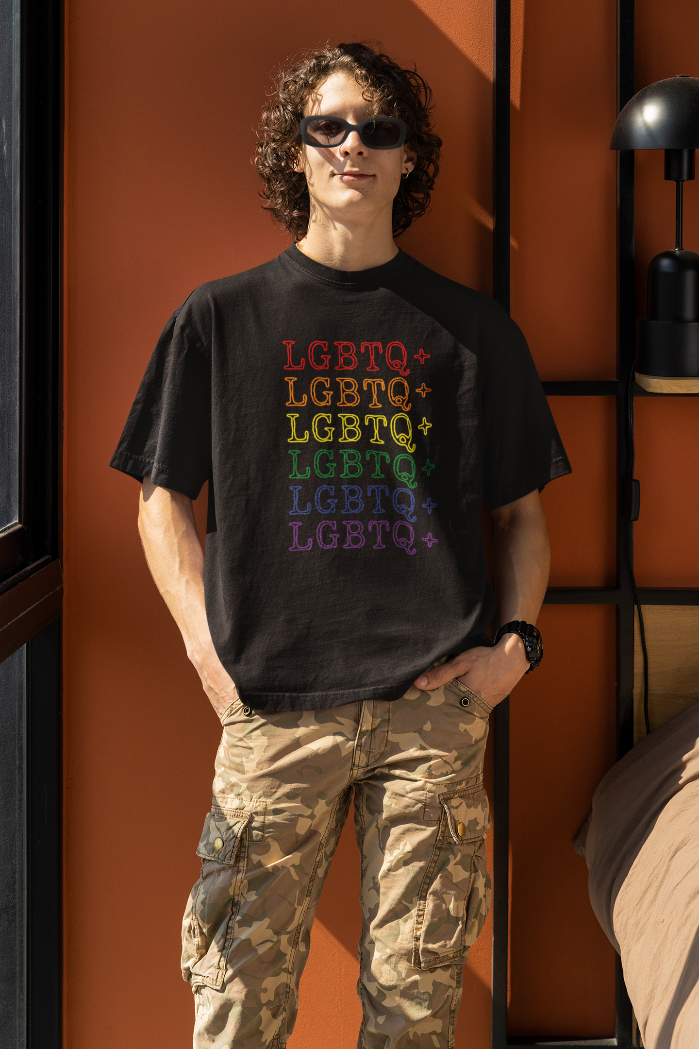 LGBTQ+ Rainbow Text Oversized T-Shirt - Unisex