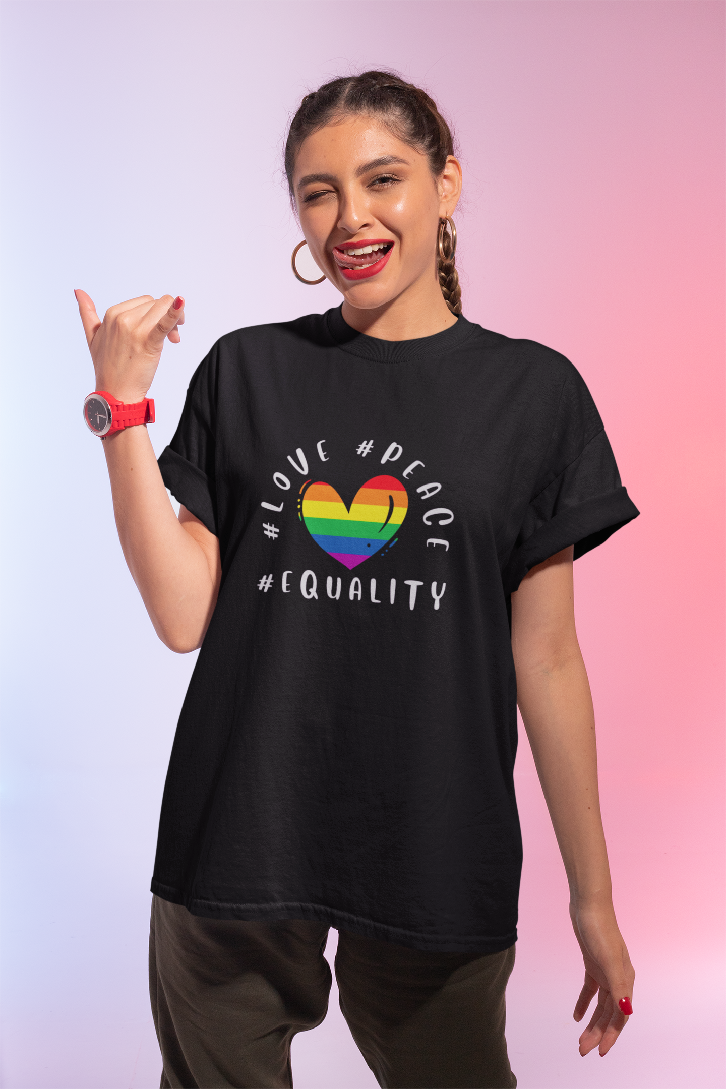 Love Peace Equality LGBTQ+ Oversized T-Shirt - Unisex