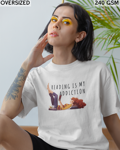 Reading Is My Addiction Oversized T-Shirt - Unisex