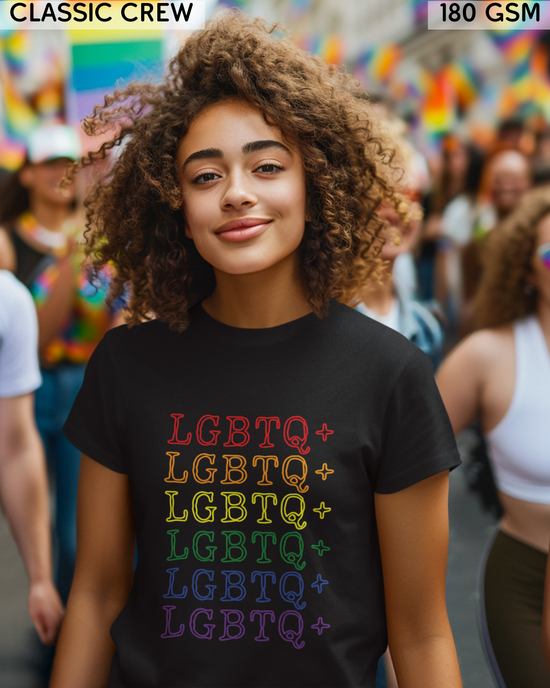 LGBTQ+ Rainbow Text T-Shirt - Unisex