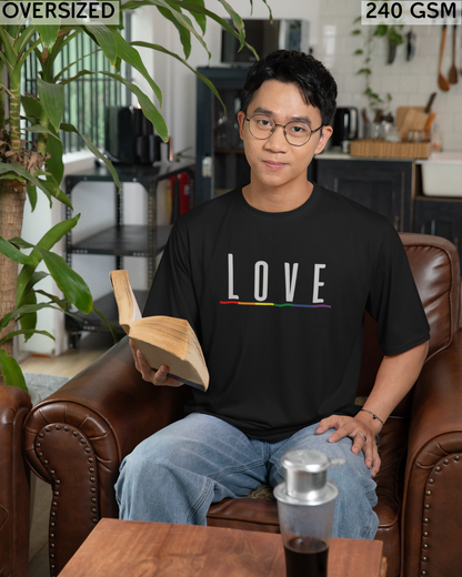 Love (English) Text LGBTQ+ Oversized T-Shirt - Unisex