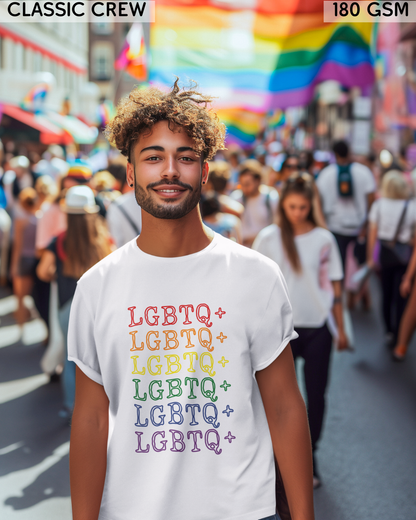 LGBTQ+ Rainbow Text T-Shirt - Unisex