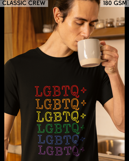 LGBTQ+ Rainbow Text T-Shirt - Unisex