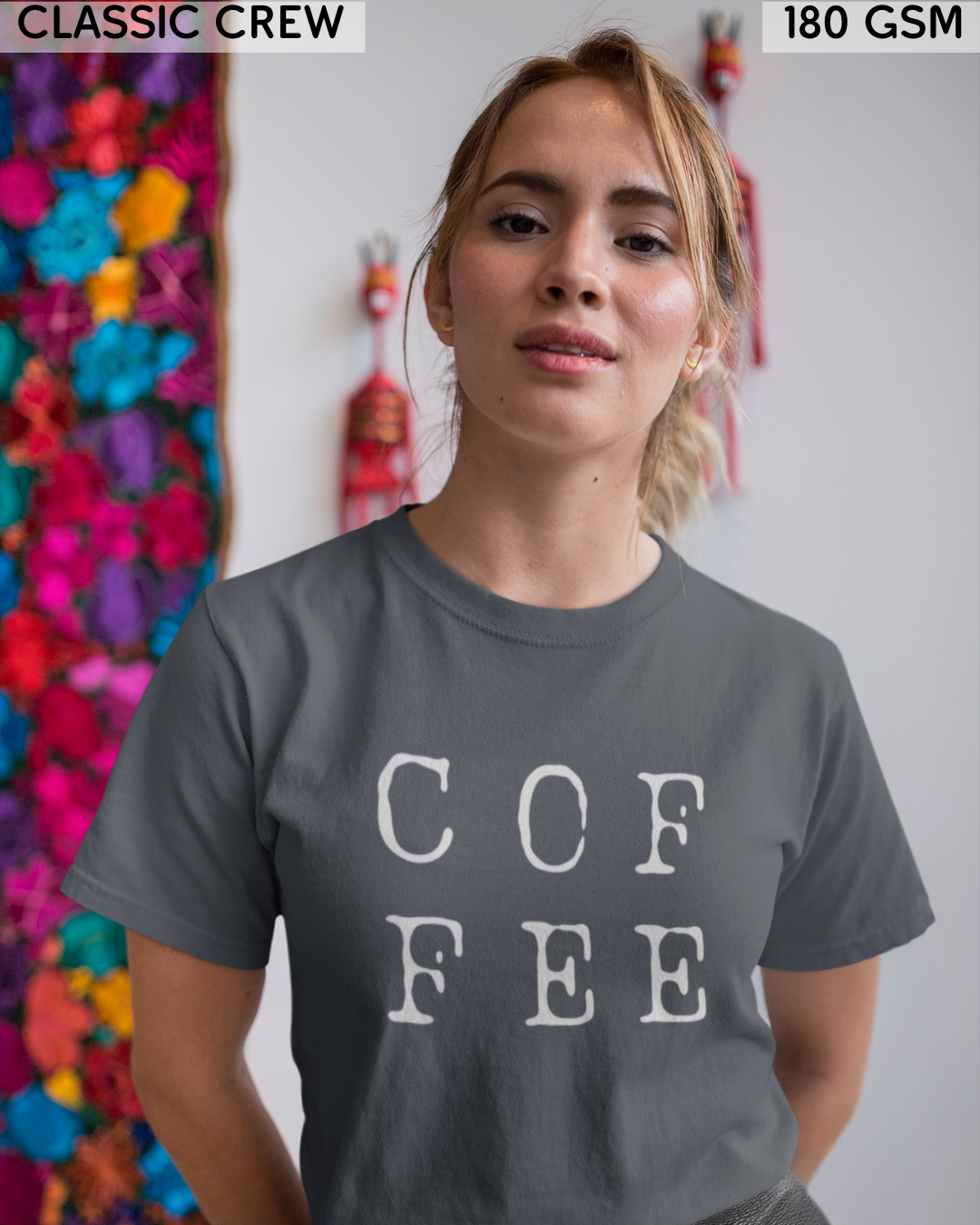 Coffee Large (English) Text T-Shirt - Unisex