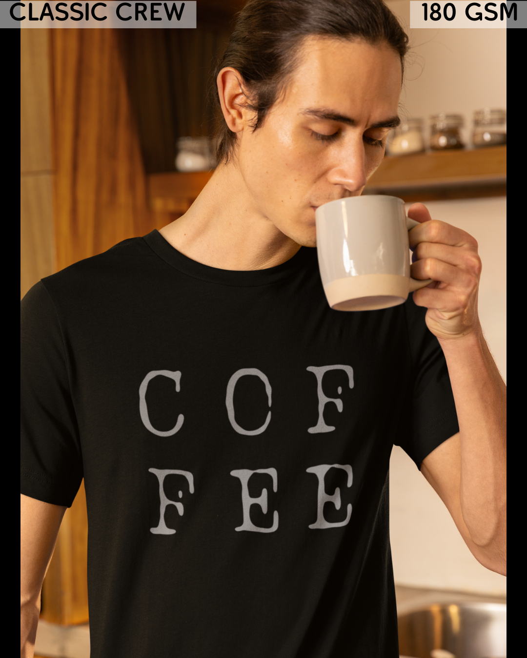 Coffee Large (English) Text T-Shirt - Unisex