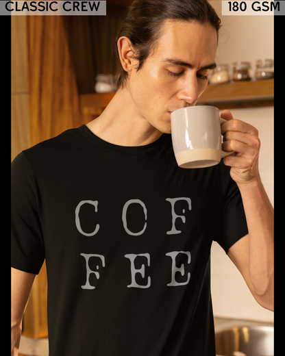 Coffee Large (English) Text T-Shirt - Unisex