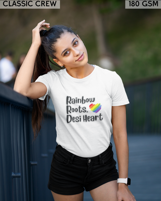 Rainbow Roots Desi Heart LGBTQ+ T-Shirt - Unisex