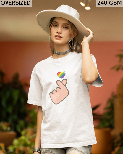 Korean Heart LGBTQ+ Oversized T-Shirt - Unisex