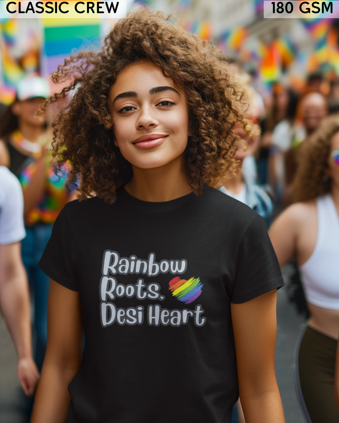 Rainbow Roots Desi Heart LGBTQ+ T-Shirt - Unisex