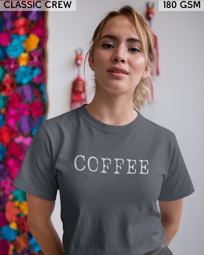 Coffee Small (English) Text T-Shirt - Unisex