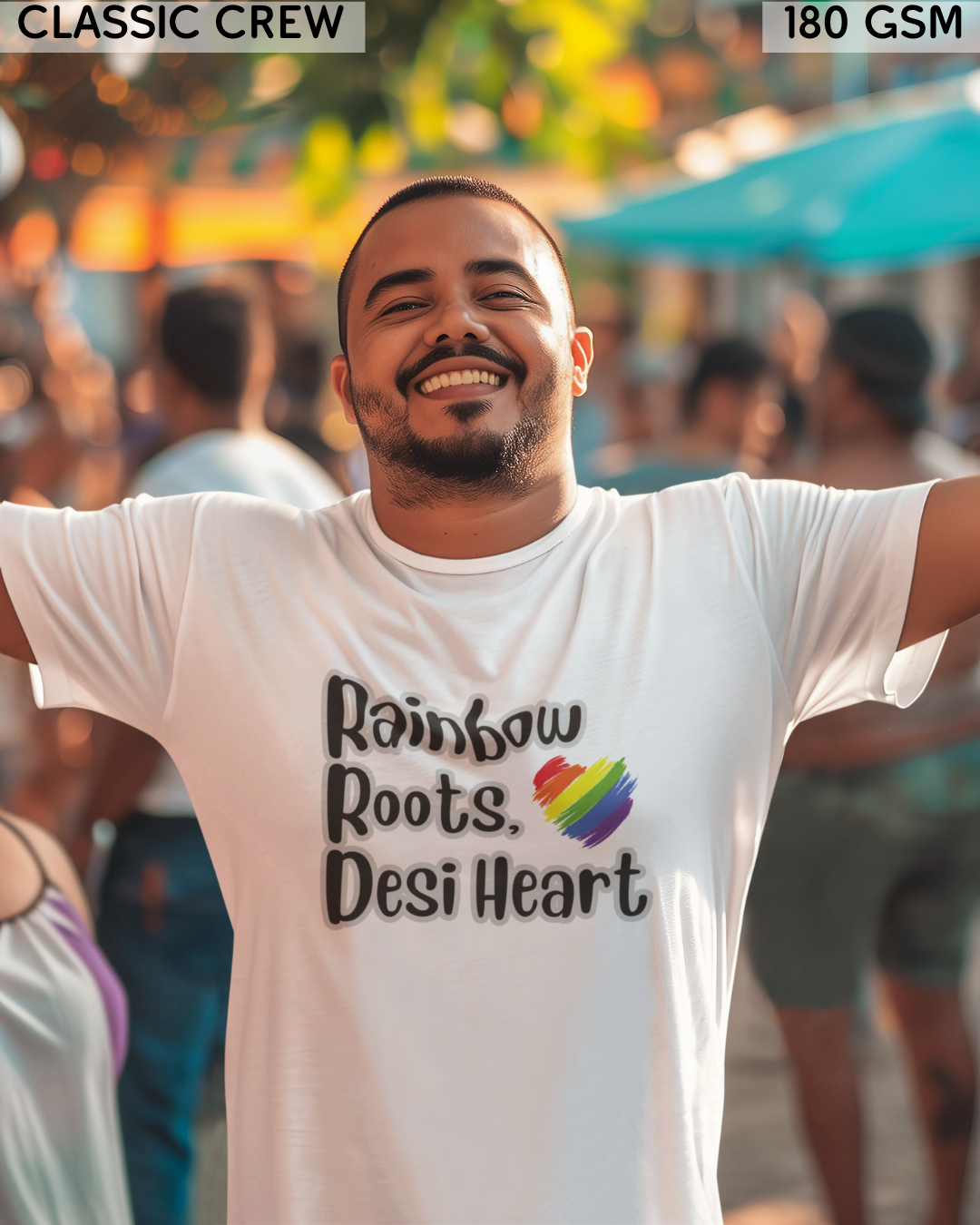 Rainbow Roots Desi Heart LGBTQ+ T-Shirt - Unisex