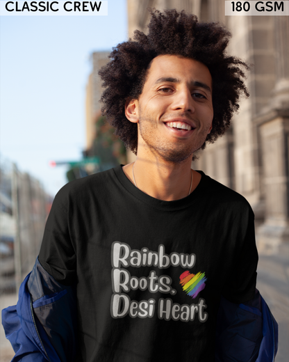 Rainbow Roots Desi Heart LGBTQ+ T-Shirt - Unisex