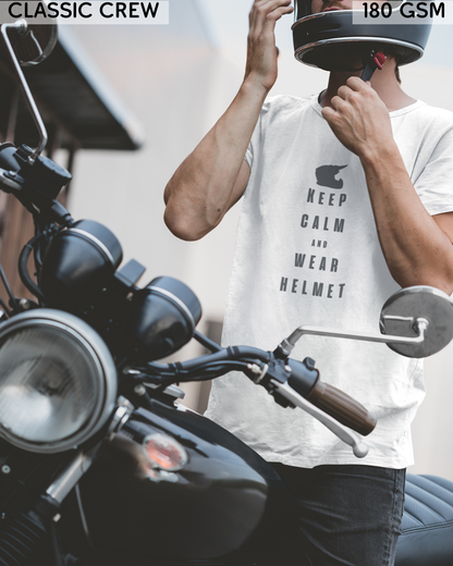 Keep Calm And Wear Helmet - Biker's T-Shirt - Unisex