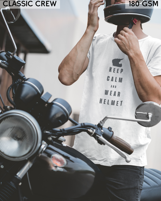Keep Calm And Wear Helmet - Biker's T-Shirt - Unisex