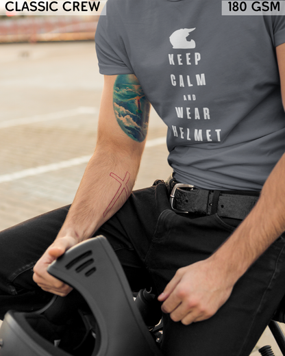 Keep Calm And Wear Helmet - Biker's T-Shirt - Unisex