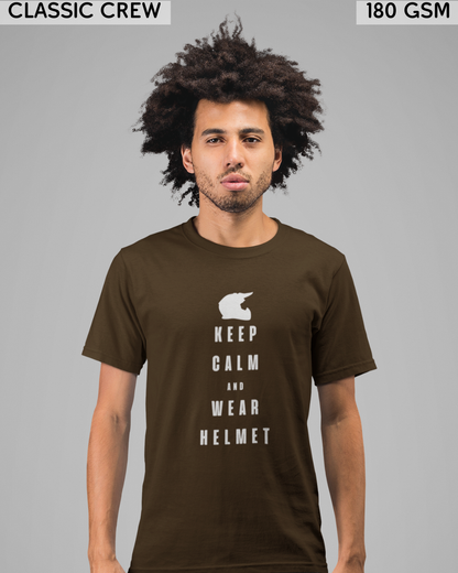 Keep Calm And Wear Helmet - Biker's T-Shirt - Unisex