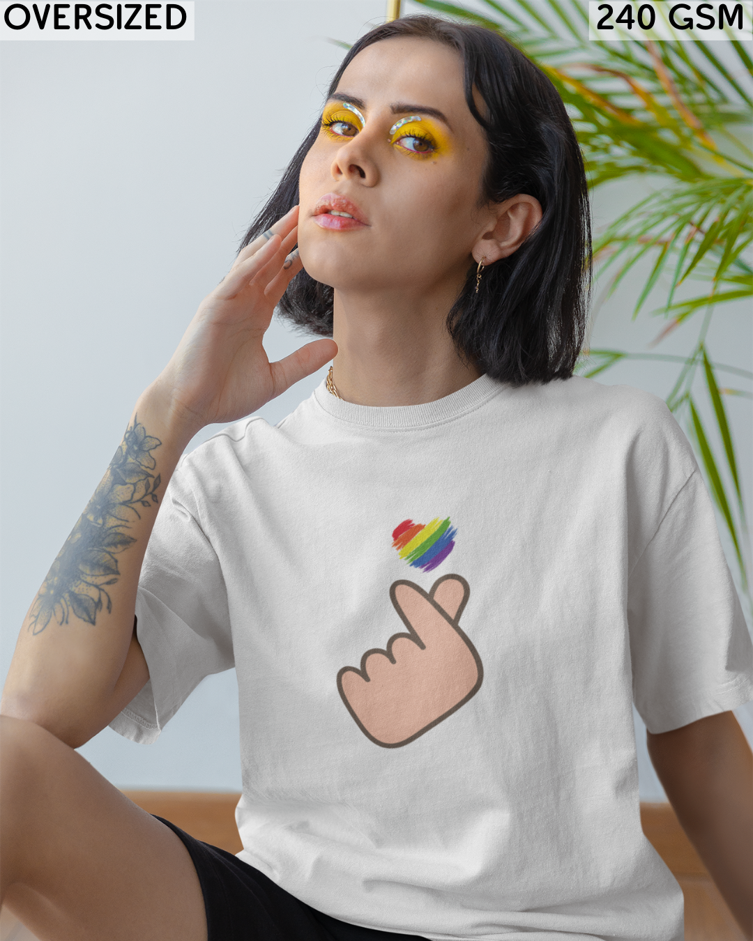Korean Heart LGBTQ+ Oversized T-Shirt - Unisex