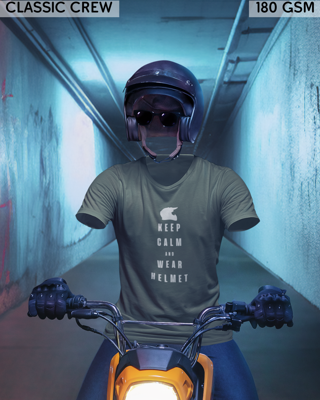 Keep Calm And Wear Helmet - Biker's T-Shirt - Unisex