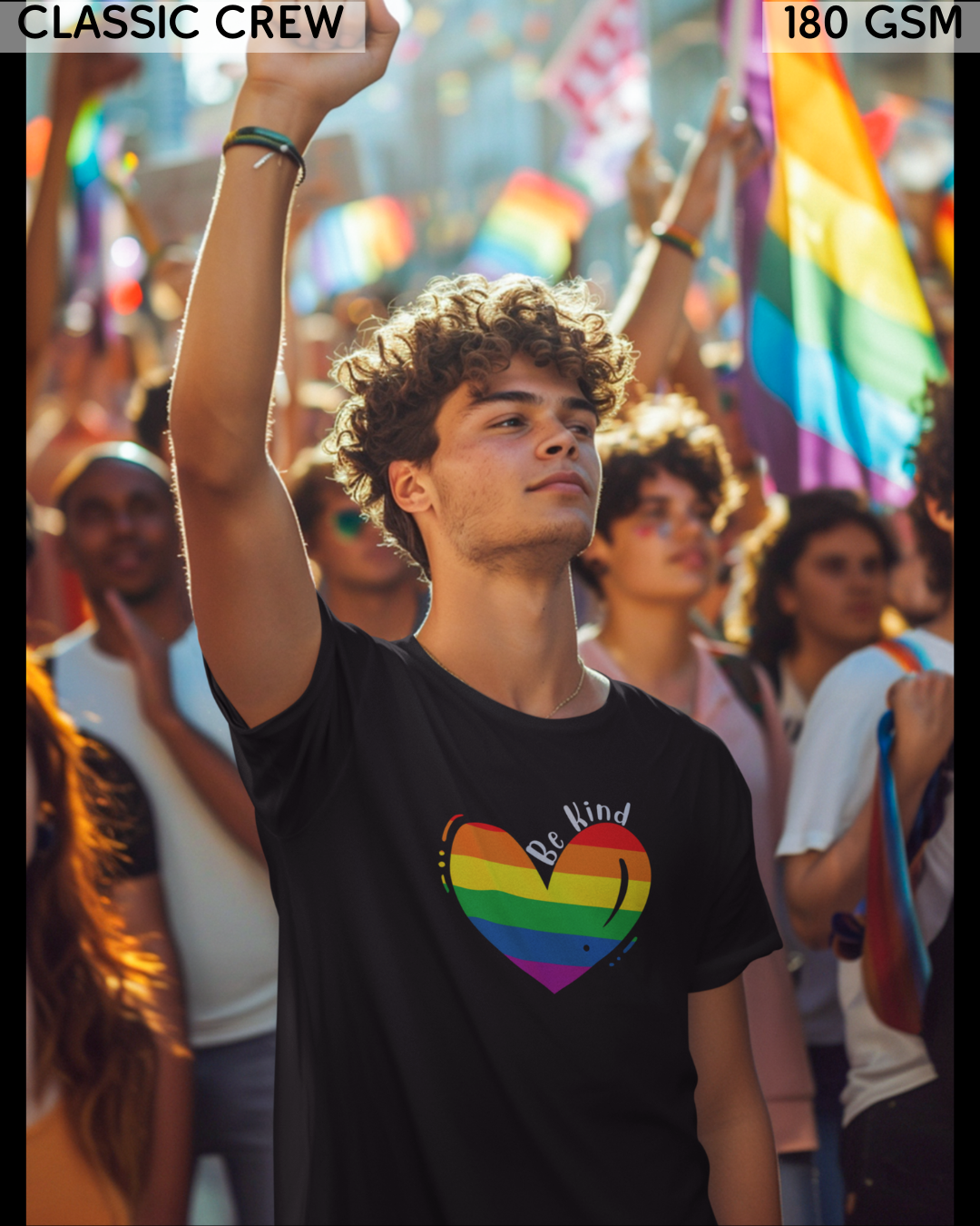 Be Kind Rainbow Heart LGBTQ+ T-Shirt - Unisex