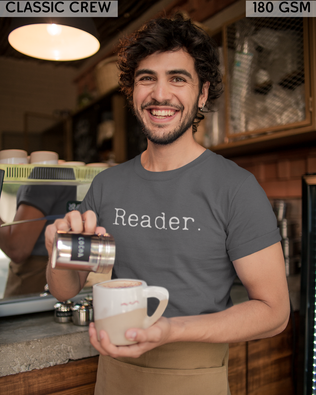 Reader Small (English) Text T-Shirt - Unisex