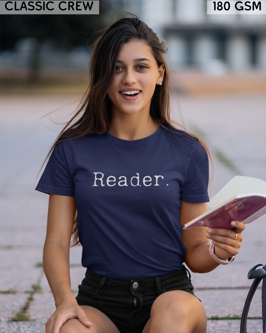 Reader Small (English) Text T-Shirt - Unisex