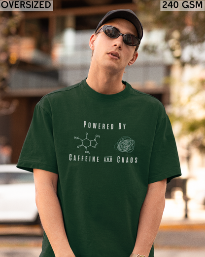 Powered By Caffeine & Chaos Oversized T-Shirt - Unisex