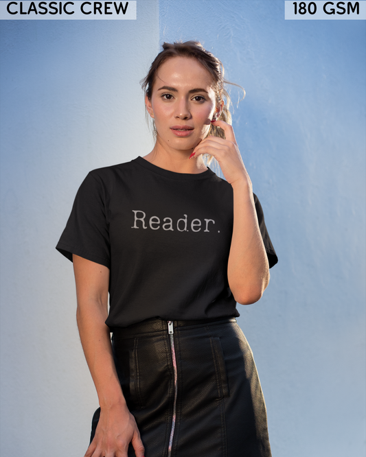 Reader Small (English) Text T-Shirt - Unisex