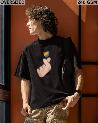 Korean Heart LGBTQ+ Oversized T-Shirt - Unisex