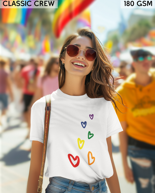 Rainbow Hearts LGBTQ+ T-Shirt - Unisex