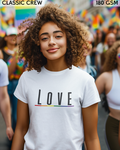 Love (English) Text LGBTQ+ T-Shirt - Unisex