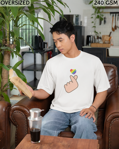 Korean Heart LGBTQ+ Oversized T-Shirt - Unisex