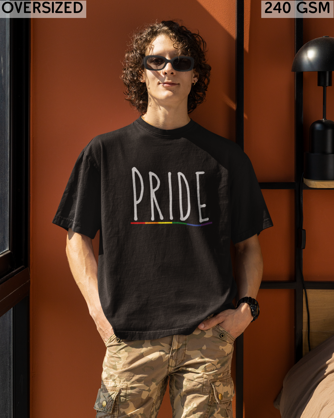Pride (English) Text LGBTQ+ Oversized T-Shirt - Unisex