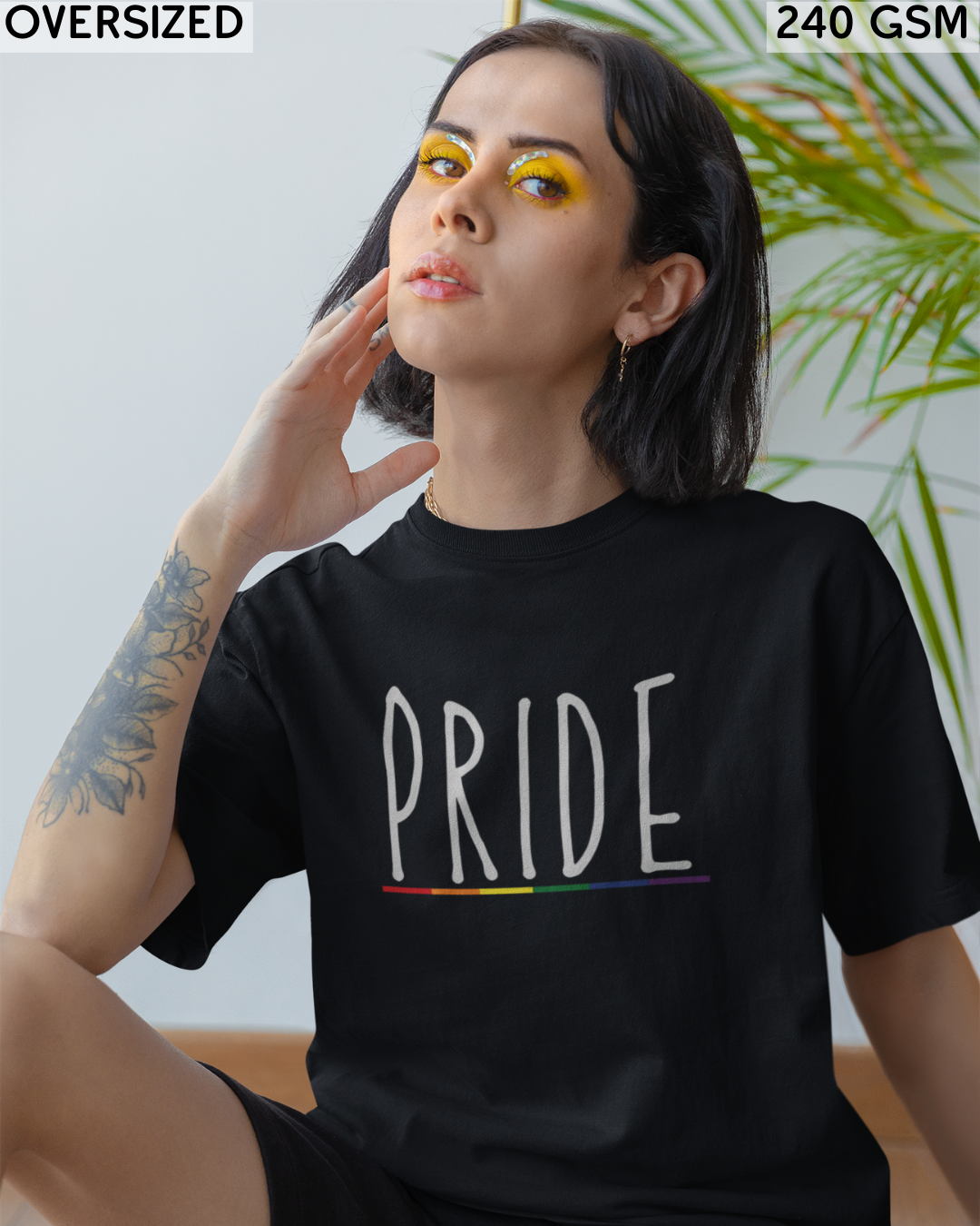 Pride (English) Text LGBTQ+ Oversized T-Shirt - Unisex
