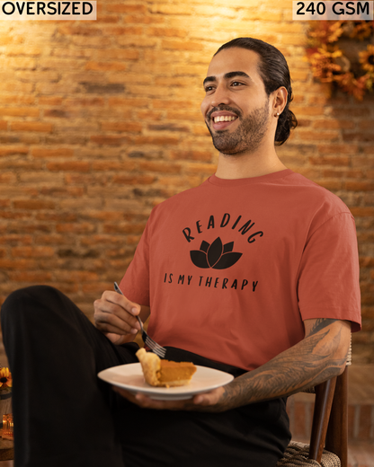 Reading Is My Therapy Oversized T-Shirt - Unisex