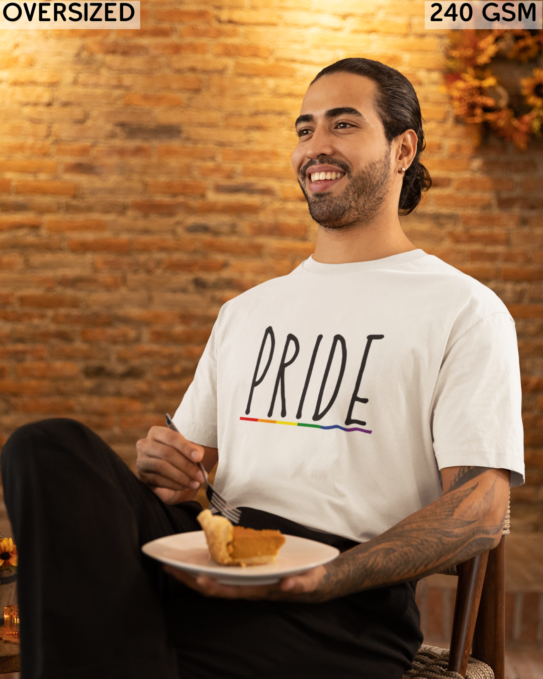 Pride (English) Text LGBTQ+ Oversized T-Shirt - Unisex