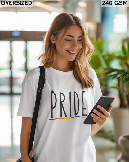 Pride (English) Text LGBTQ+ Oversized T-Shirt - Unisex