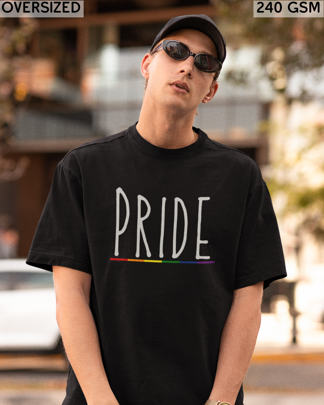 Pride (English) Text LGBTQ+ Oversized T-Shirt - Unisex
