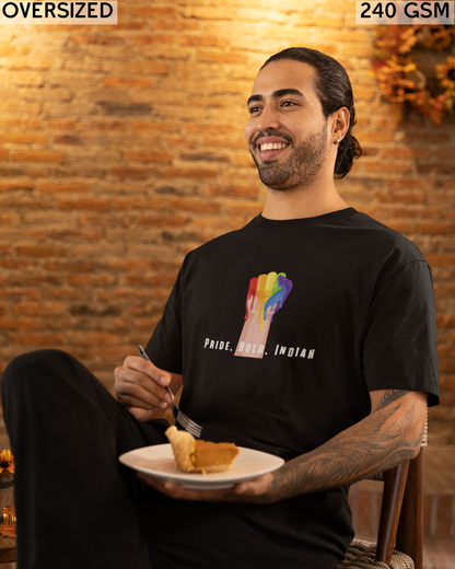 Pride, Bold, Indian LGBTQ+ Oversized T-Shirt - Unisex