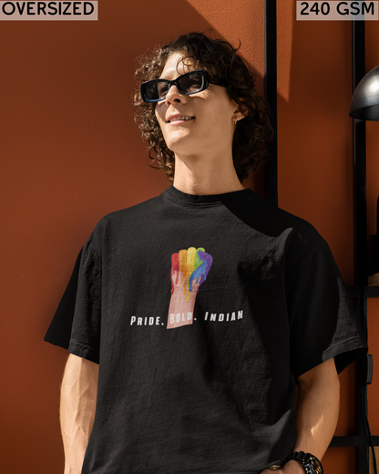 Pride, Bold, Indian LGBTQ+ Oversized T-Shirt - Unisex