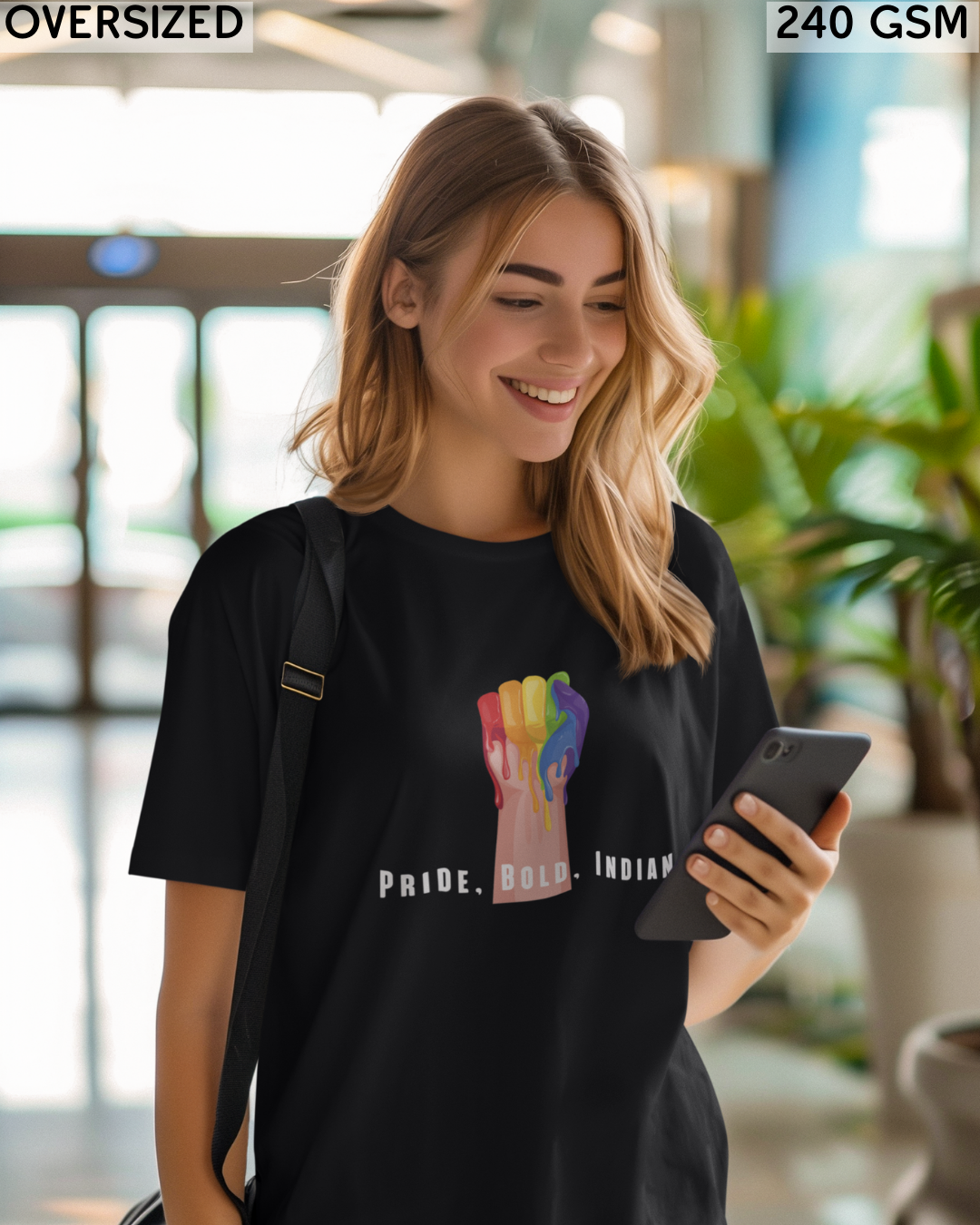 Pride, Bold, Indian LGBTQ+ Oversized T-Shirt - Unisex
