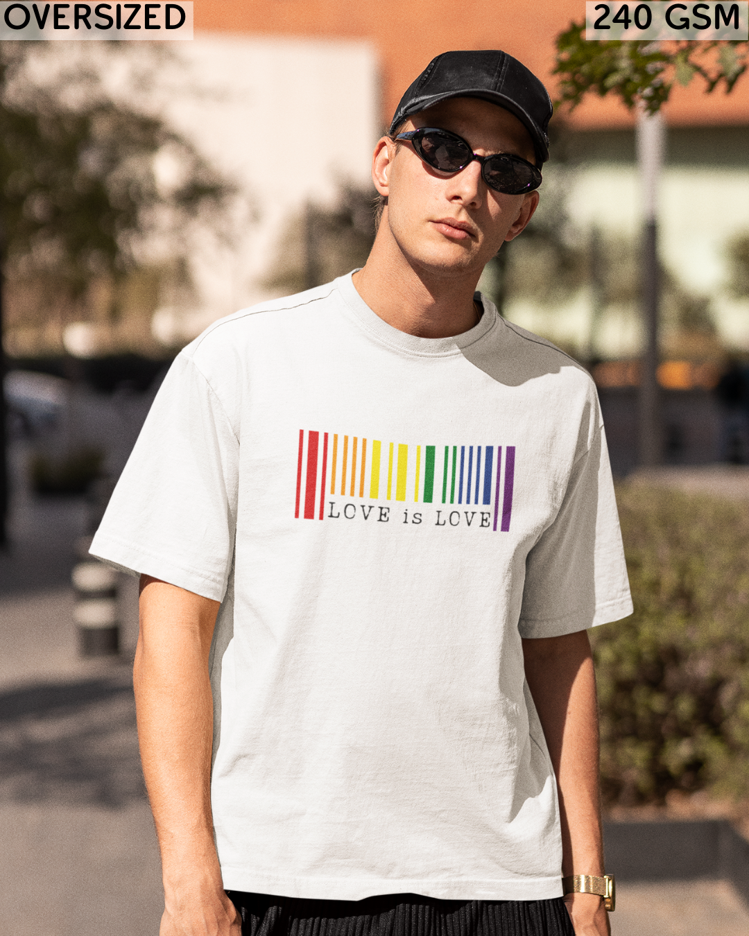 Love is Love Barcode LGBTQ+ Oversized T-Shirt - Unisex