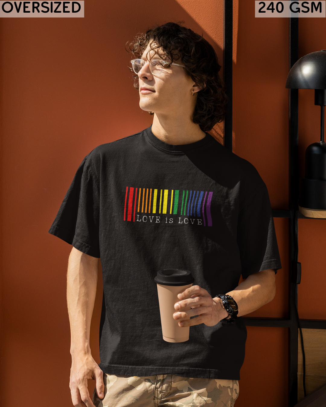 Love is Love Barcode LGBTQ+ Oversized T-Shirt - Unisex