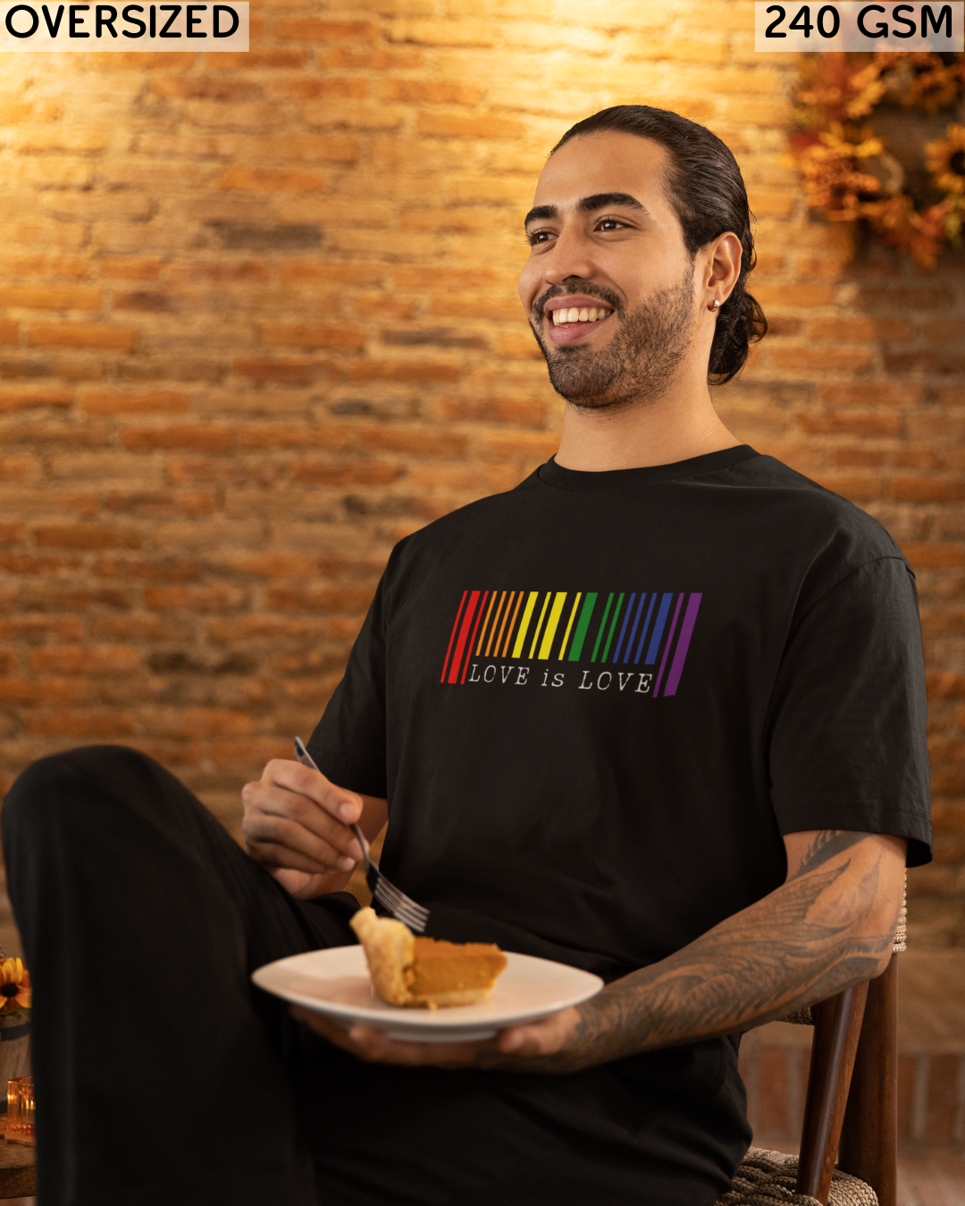 Love is Love Barcode LGBTQ+ Oversized T-Shirt - Unisex