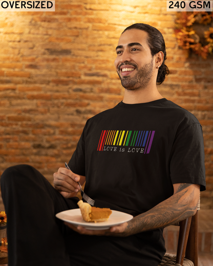 Love is Love Barcode LGBTQ+ Oversized T-Shirt - Unisex