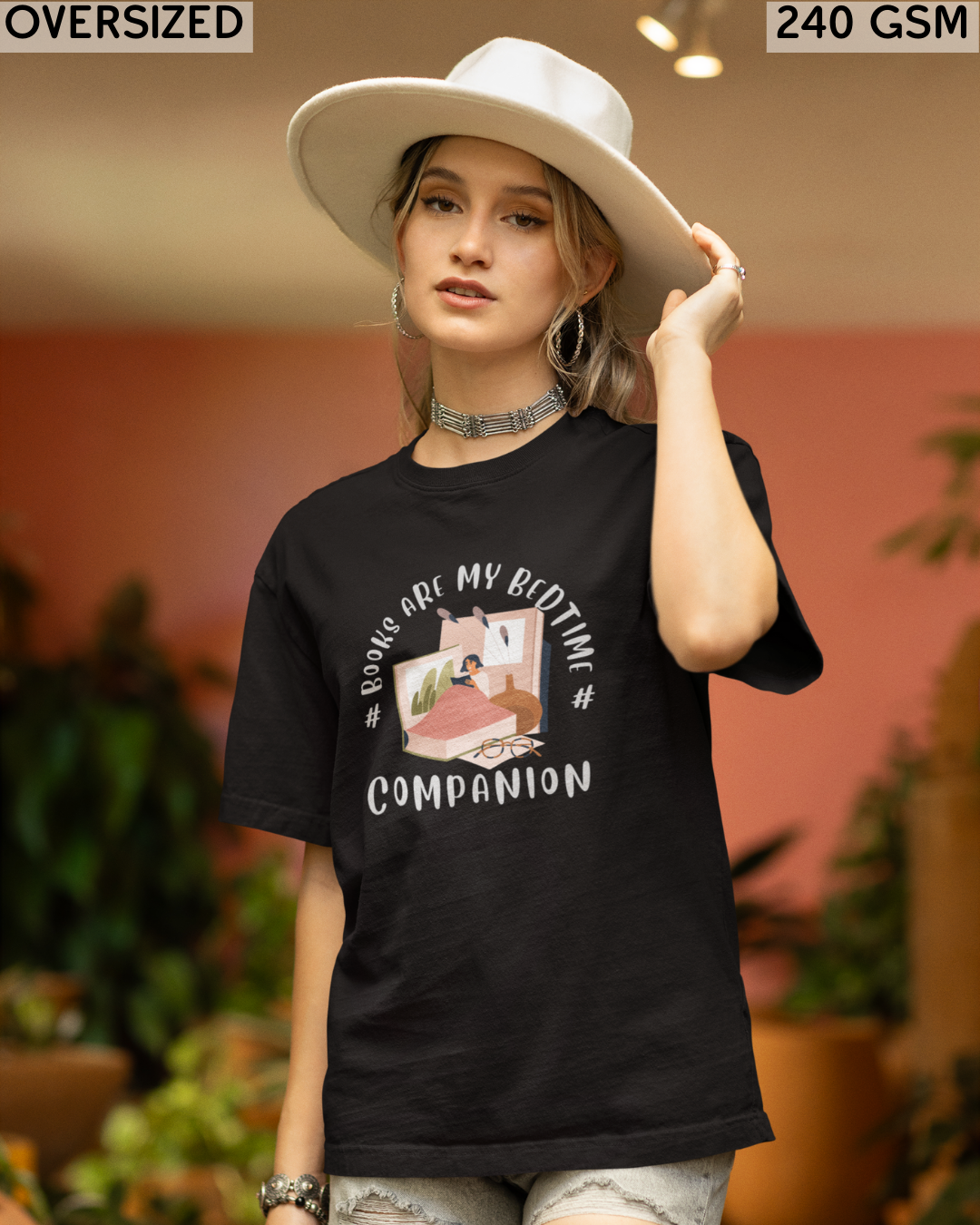 Books Are My Bedtime Companion Oversized T-Shirt - Unisex