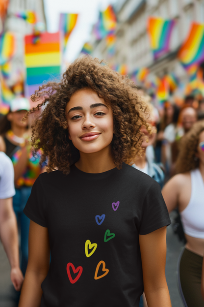 Rainbow Hearts LGBTQ+ T-Shirt - Unisex