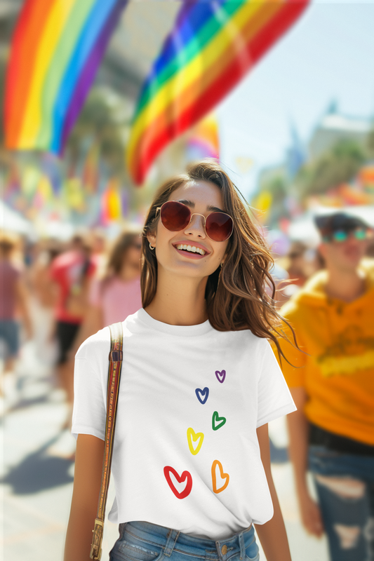 Rainbow Hearts LGBTQ+ T-Shirt - Unisex